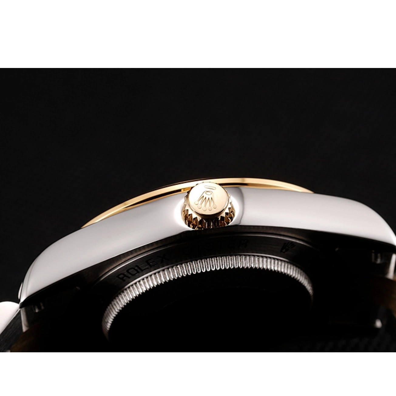 Aaa replica watch Dial Steel Gold Tone Swiss Bracelet Two 1453976 Stainless Rolex Case Diamond Day-Date Black 0726